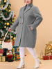 Knit X Line Notched Lapel Long Sleeve Coat