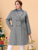 Knit X Line Notched Lapel Long Sleeve Coat