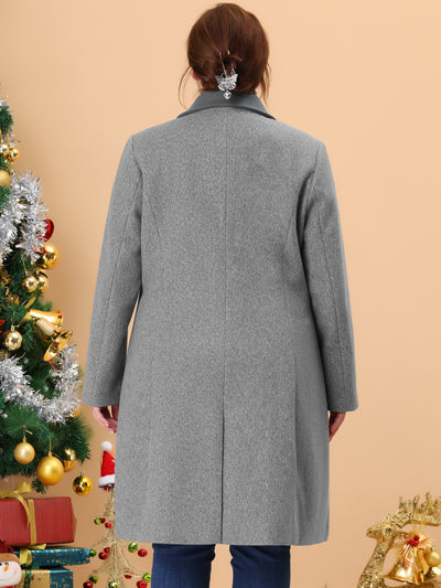 Knit X Line Notched Lapel Long Sleeve Coat