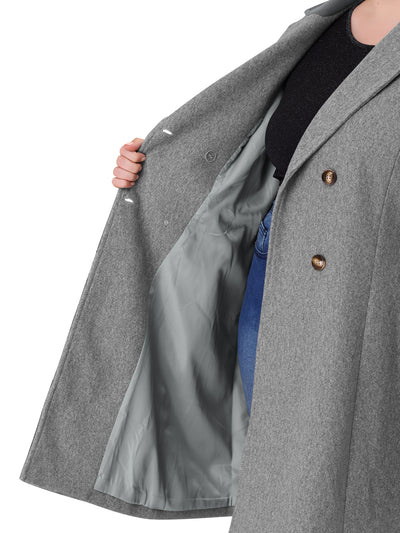 Knit X Line Notched Lapel Long Sleeve Coat