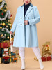 Knit X Line Notched Lapel Long Sleeve Coat