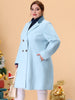 Knit X Line Notched Lapel Long Sleeve Coat