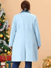 Knit X Line Notched Lapel Long Sleeve Coat