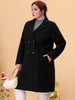 Knit X Line Notched Lapel Long Sleeve Coat