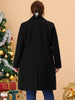 Knit X Line Notched Lapel Long Sleeve Coat