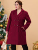 Knit X Line Notched Lapel Long Sleeve Coat