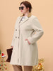 Knit X Line Notched Lapel Long Sleeve Coat