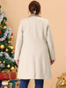 Knit X Line Notched Lapel Long Sleeve Coat