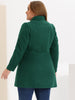 Plus Size A Line Turn Down Collar Double Breasted Coat