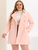 Plus Size A Line Turn Down Collar Double Breasted Coat