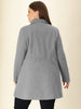 Plus Size A Line Turn Down Collar Double Breasted Coat