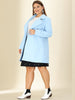 Plus Size A Line Turn Down Collar Double Breasted Coat