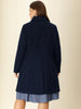 Plus Size Coats Contrast Collar Single Breasted Long Coat