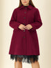 Plus Size Coats Contrast Collar Single Breasted Long Coat