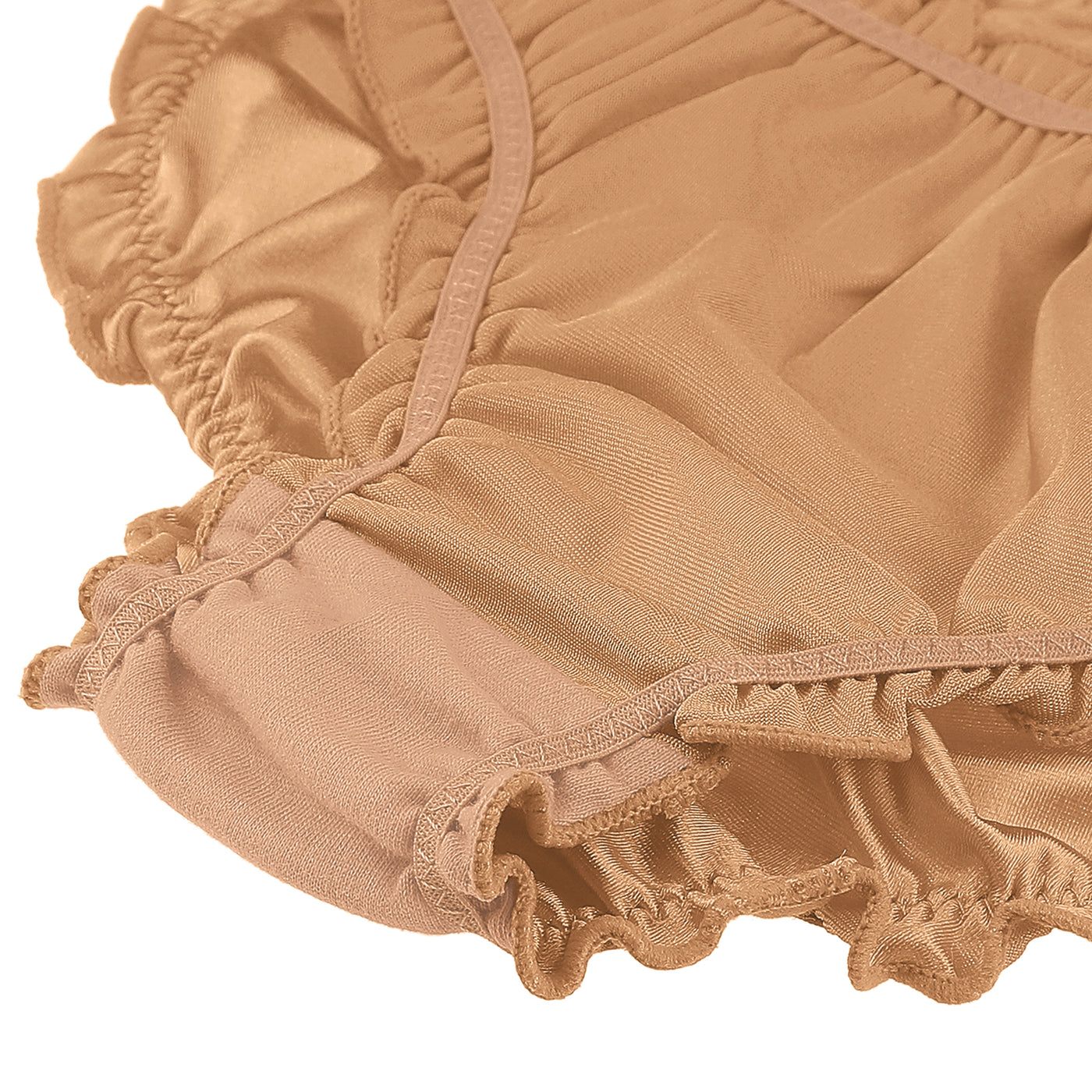 Bublédon Plus Size Full Coverage Frill Trim Satin Underwear Briefs Panties