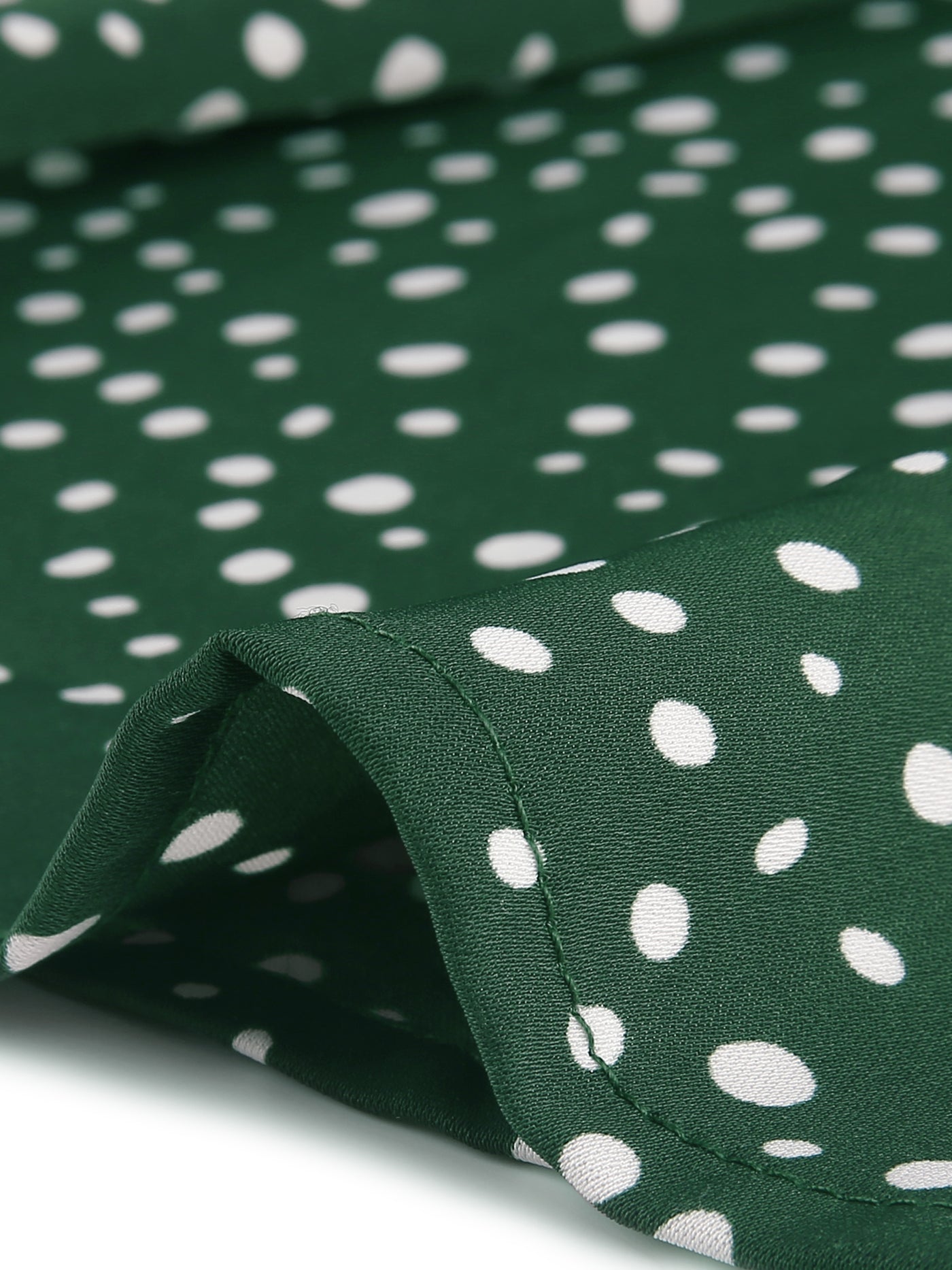 Bublédon Polyester A Line Pin Dot Ruffle Cuff Blouse