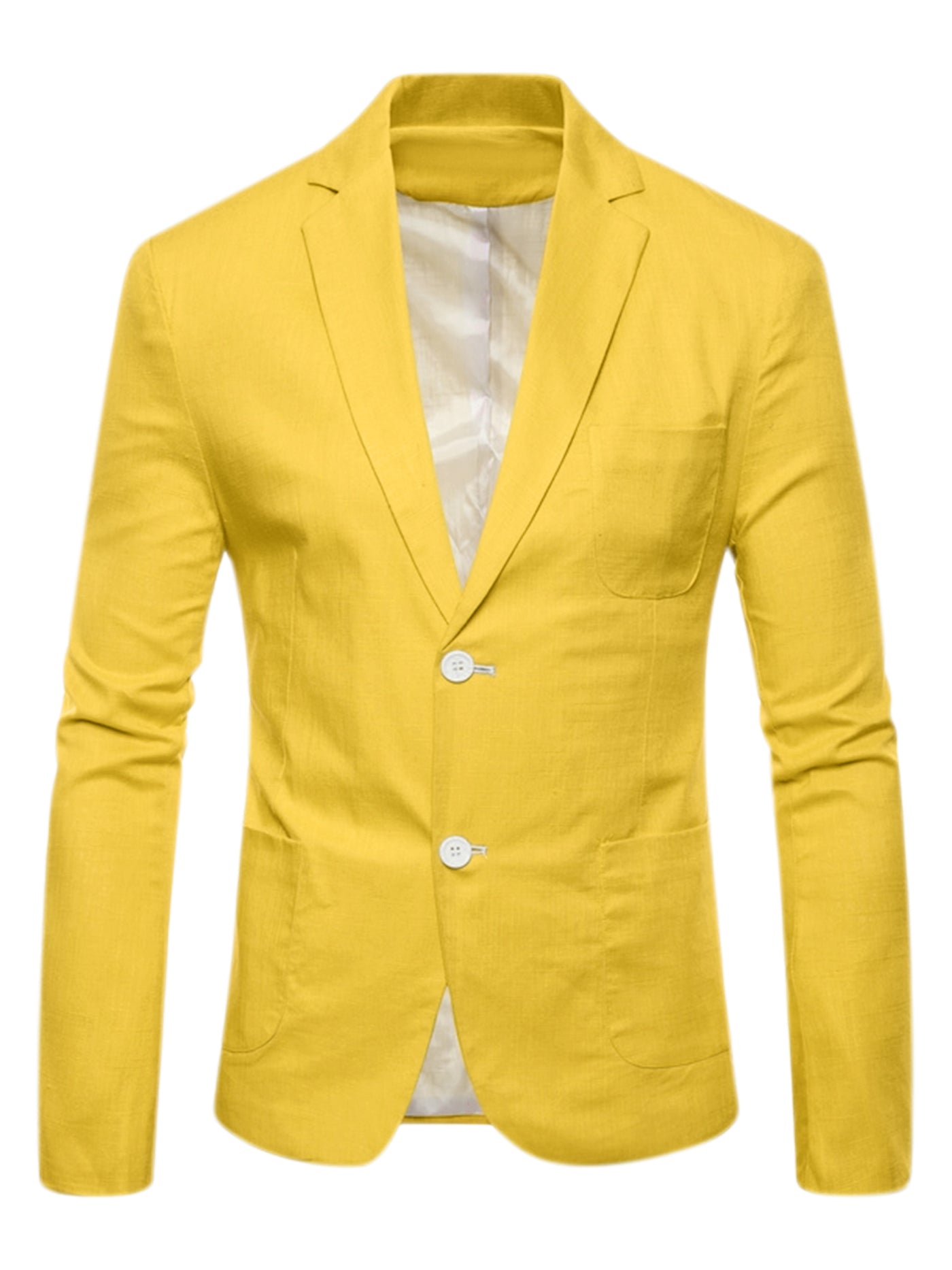 Bublédon Men's Linen Jacket Solid Slim Fit Single Breasted Lightweight Sports Coat Blazer