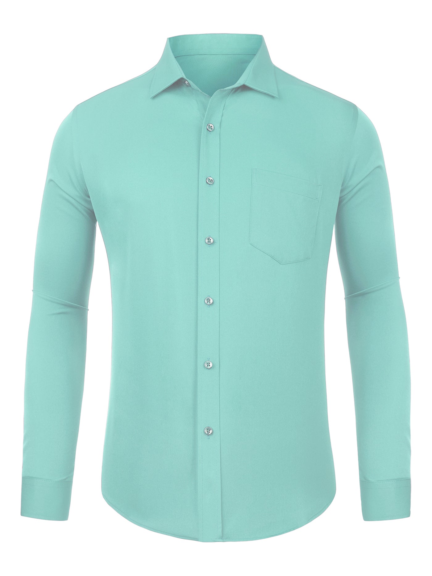 Bublédon Men's Dress Shirt Classic Fit Solid Button Down Long Sleeves Formal Shirts