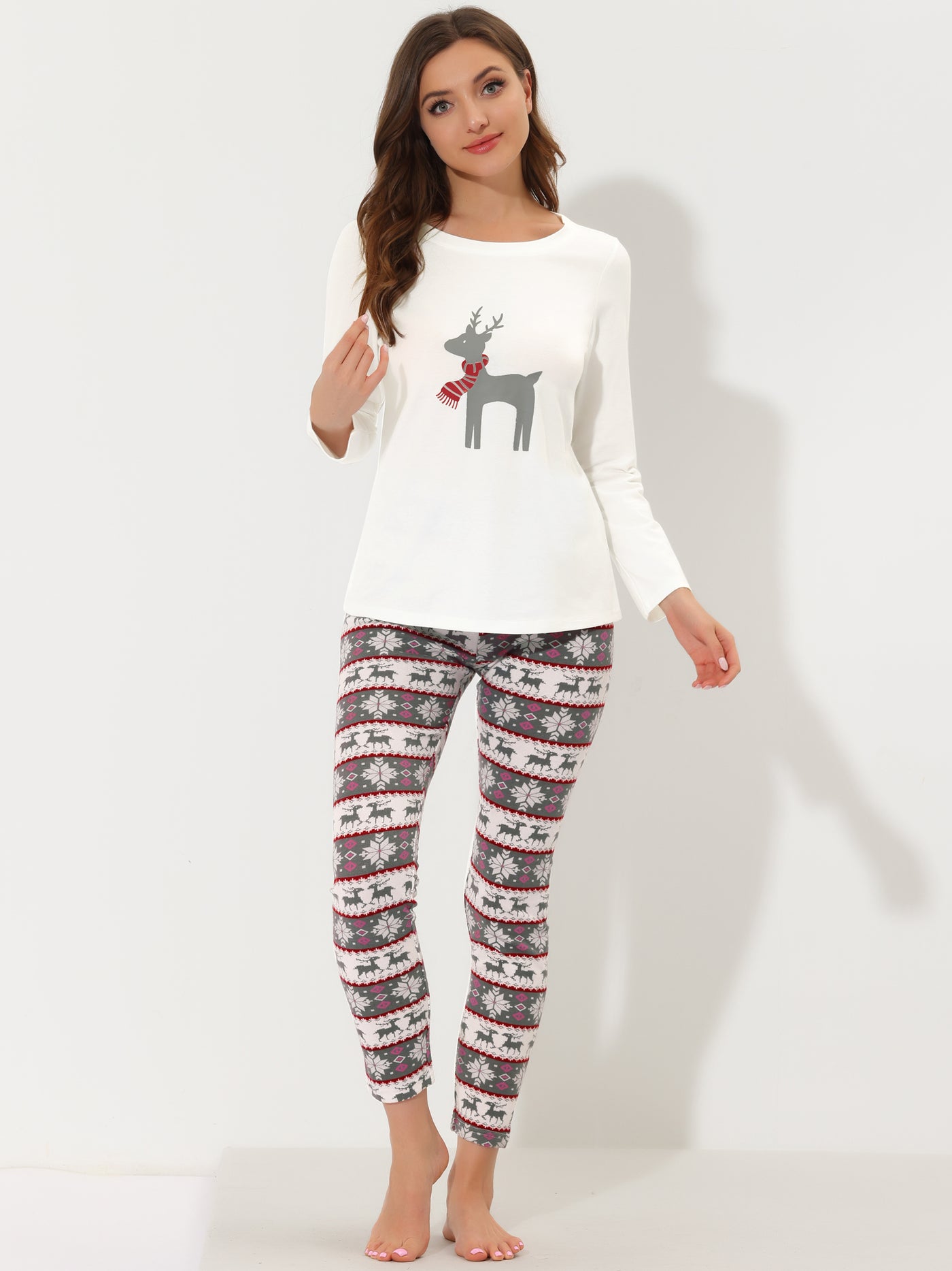 Bublédon Women's Sleepwear Soft Winter Elk Loungewear Pajama Sets