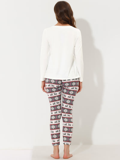 Women's Sleepwear Soft Winter Elk Loungewear Pajama Sets