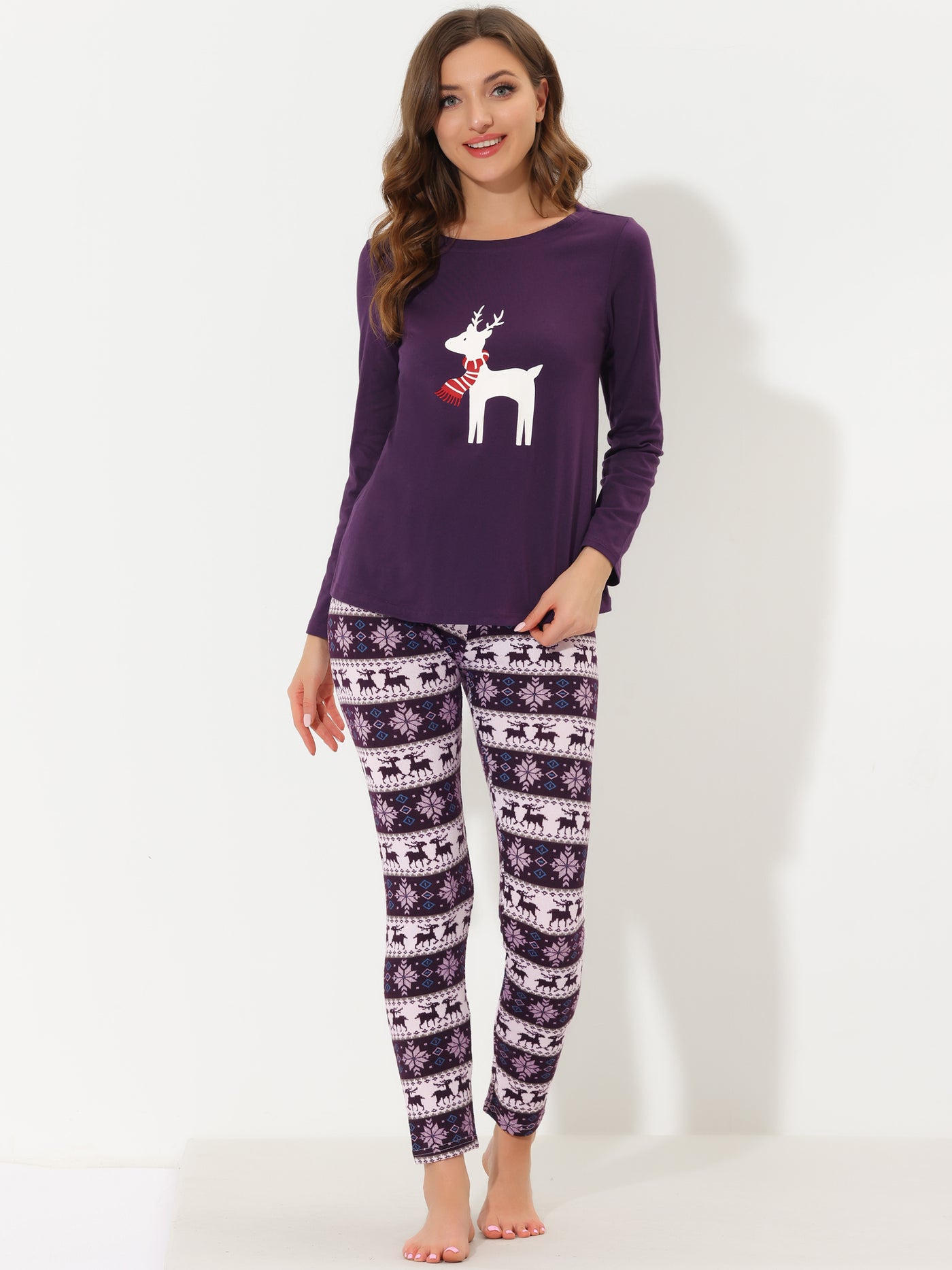 Bublédon Women's Sleepwear Soft Winter Elk Loungewear Pajama Sets