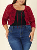 Knit H Line Collarless 3/4 Sleeve Bolero