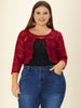 Knit H Line Collarless 3/4 Sleeve Bolero