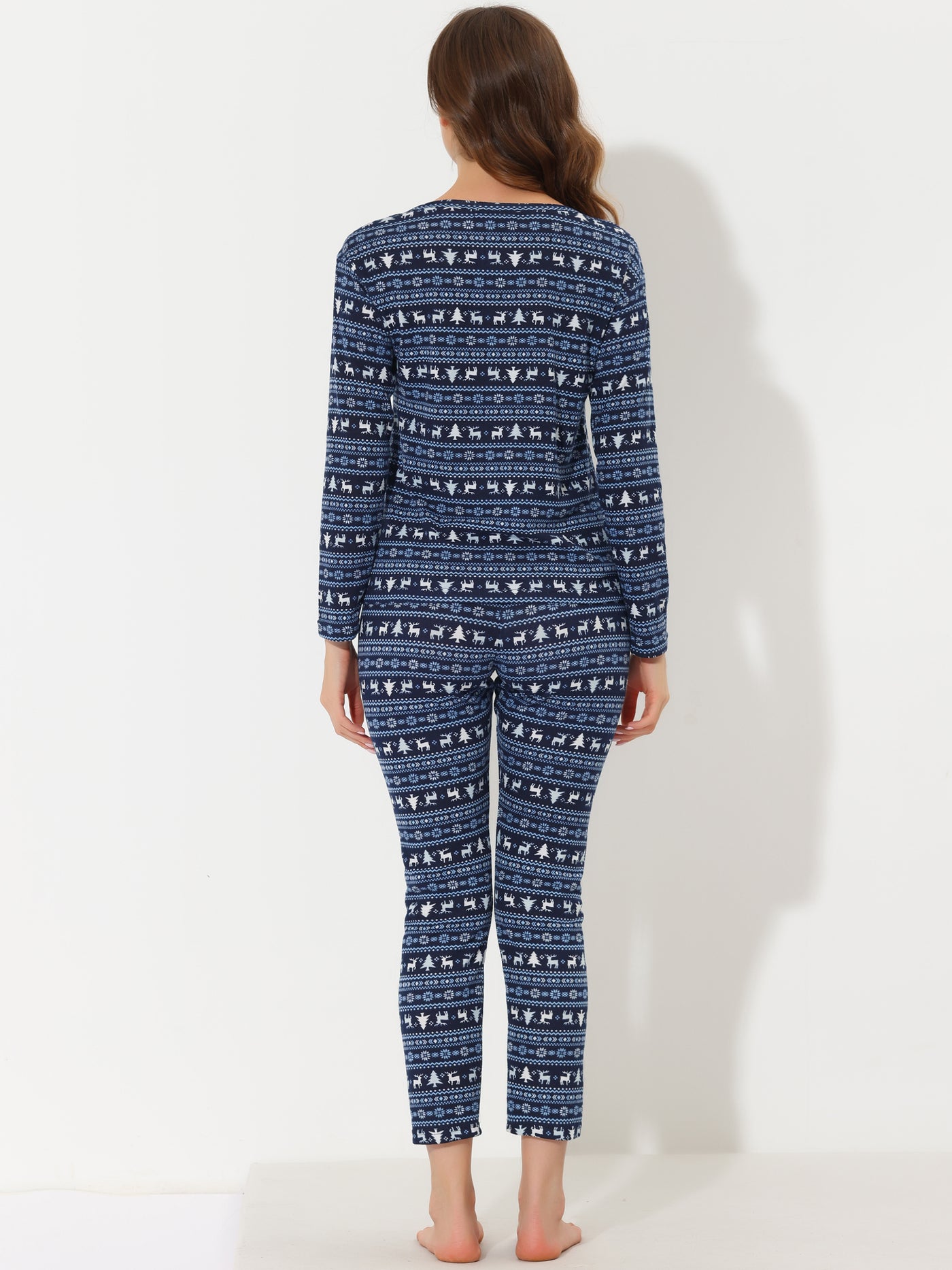 Bublédon Women's Sleepwear Soft Christmas Stretchy Nightwear Elk Pajama Sets