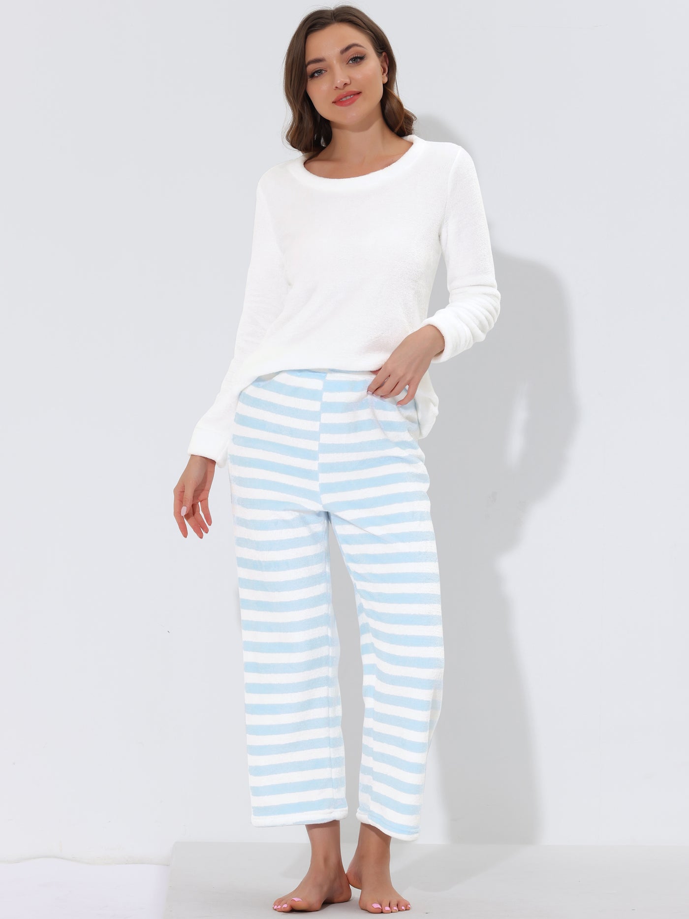 Bublédon Women's Sleepwear Lounge Nightwear Flannel Pajama Set