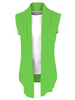 Casual Open Front Irregular Hem Plain Cardigan Vest