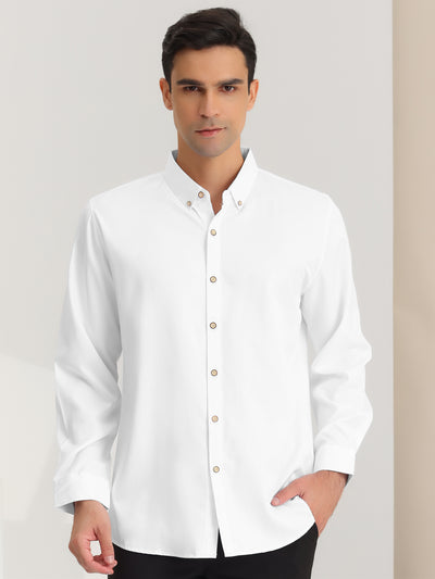 Men's Dress Shirt Regular Fit Button Closure Long Sleeves Prom Shirts