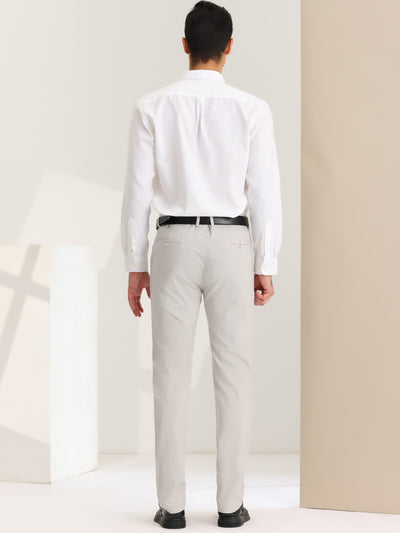 Men's Suit Pants Slim Fit Flat Front Stretch Chino Business Dress Trousers