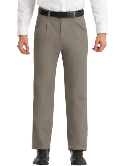 Men's Business Classic Fit Dress Pants Pleated Front Workwear Trousers