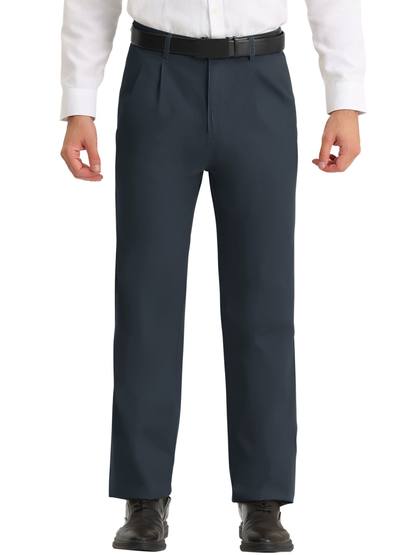 Bublédon Men's Business Classic Fit Dress Pants Pleated Front Workwear Trousers