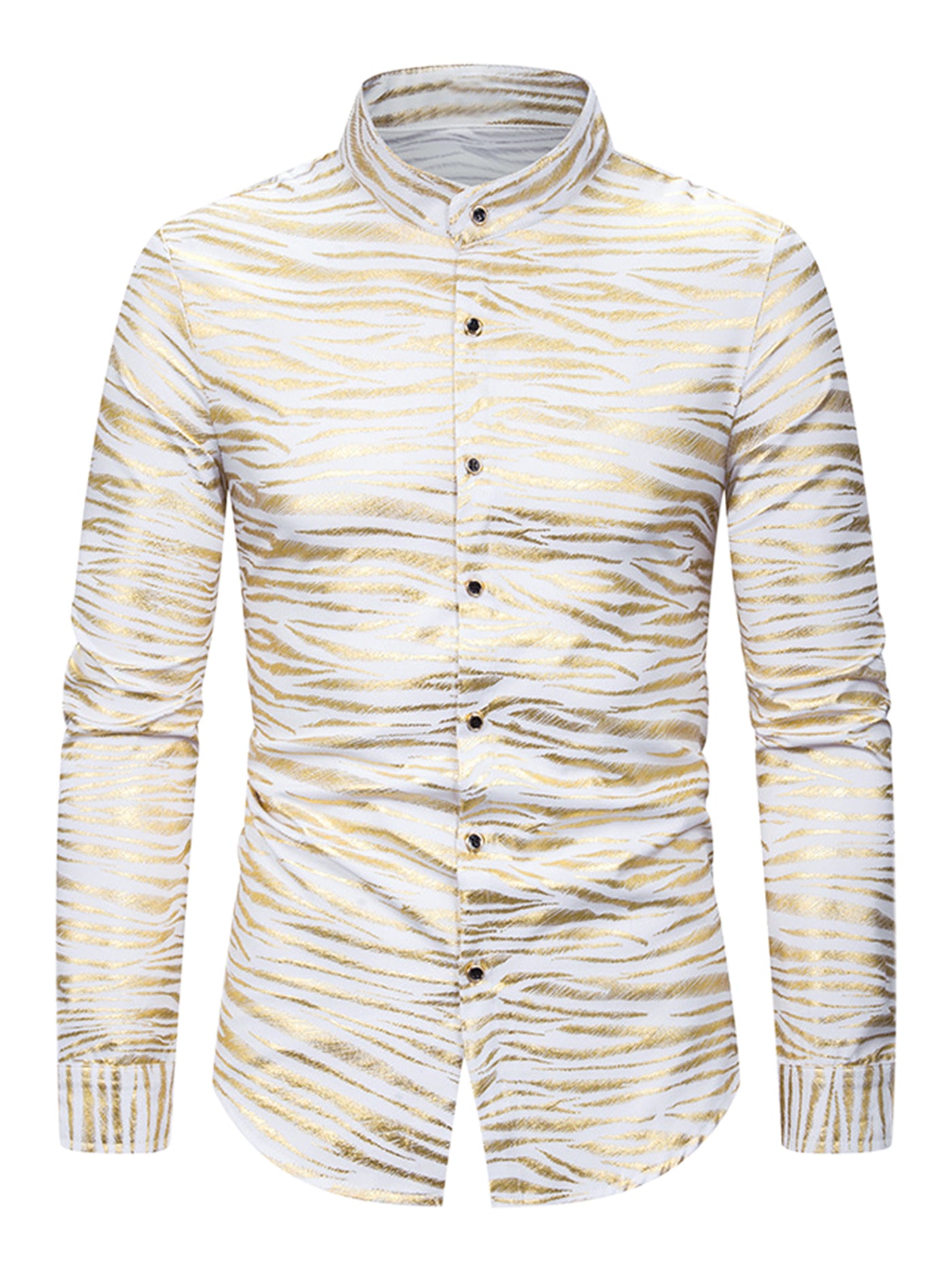 Bublédon Men's Animal Printed Shirts Long Sleeves Button Down Party Dress Shirt