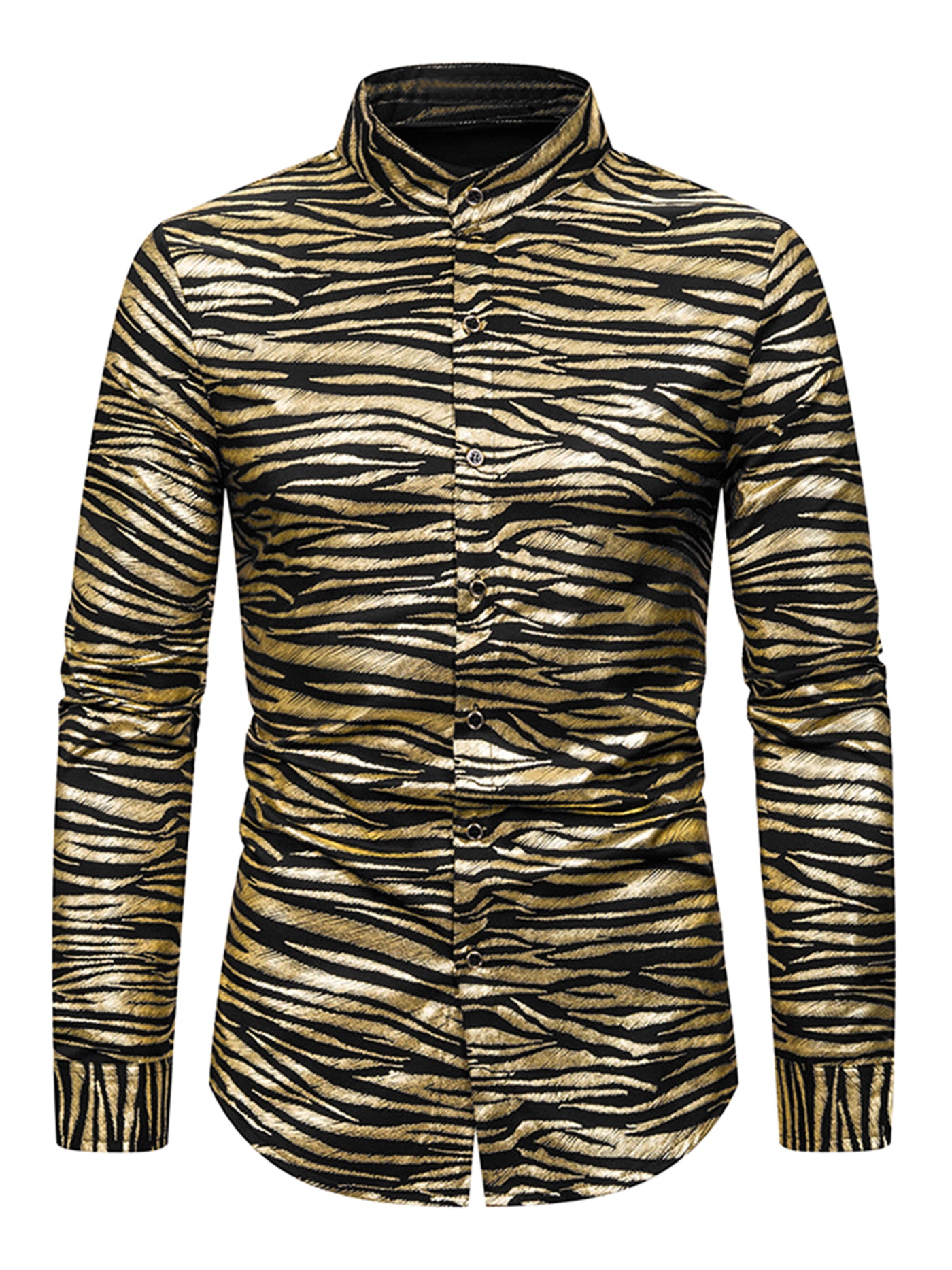Bublédon Men's Animal Printed Shirts Long Sleeves Button Down Party Dress Shirt