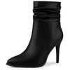 Perphy Slouchy Pointed Toe Side Zip Stiletto Heel Ankle Boots
