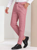 Flat Front Plaid Print Business Checked Dress Pants