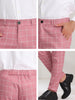 Flat Front Plaid Print Business Checked Dress Pants