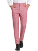 Flat Front Plaid Print Business Checked Dress Pants