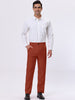 Classic Solid Color Mid Rise Full Length Dress Pants