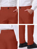 Classic Solid Color Mid Rise Full Length Dress Pants