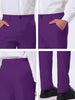 Classic Solid Color Mid Rise Full Length Dress Pants