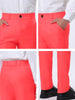 Classic Solid Color Mid Rise Full Length Dress Pants