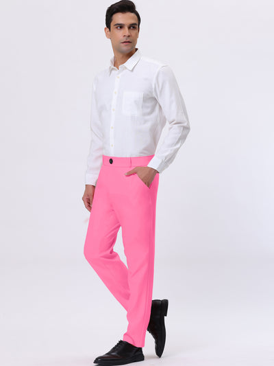 Men's Formal Flat Front Straight Fit Solid Color Wedding Prom Pants