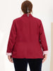 Spandex X Line Notched Lapel Long Sleeve Blazer