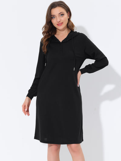 Women's Hooded Pockets Dress Lounge Sleepwear Nightgown