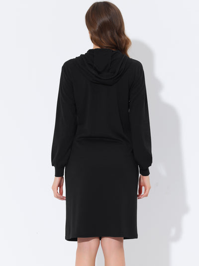 Women's Hooded Pockets Dress Lounge Sleepwear Nightgown