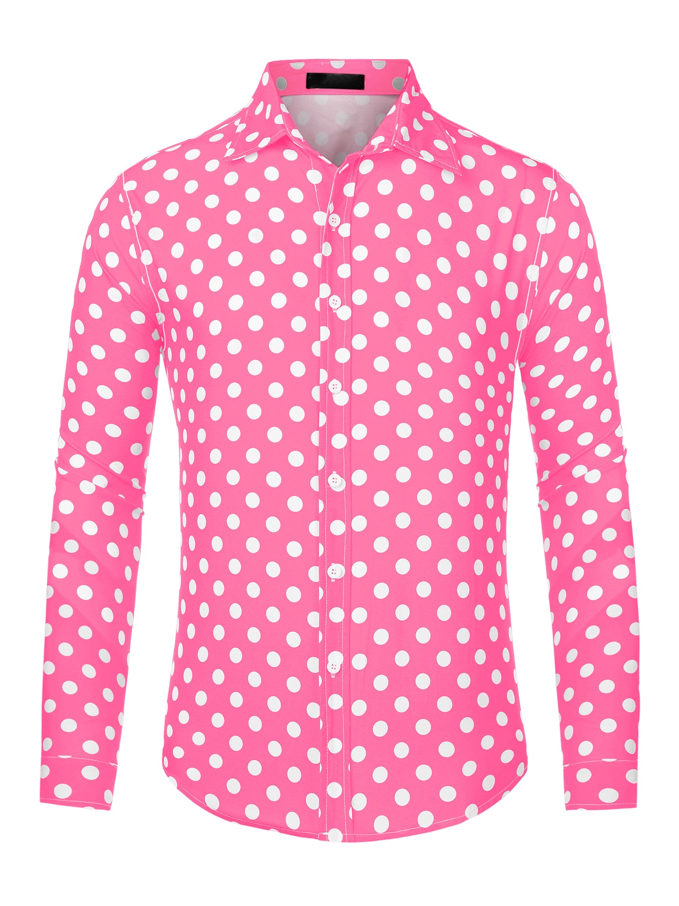 Bublédon Men's Polka Dots Print Dress Shirt Button Down Long Sleeves Casual Shirts
