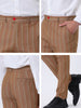 Smart Casual Striped Flat Front Zip Business Pants